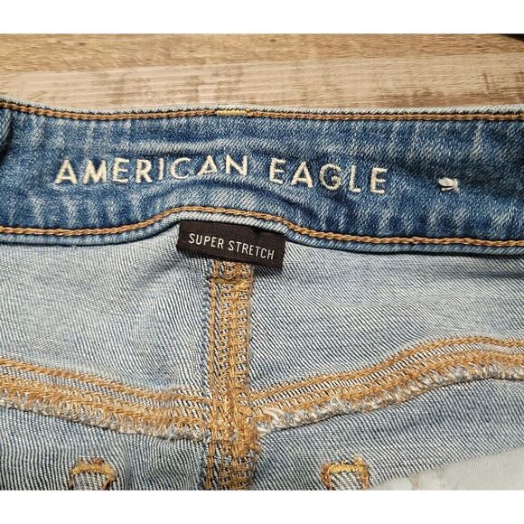 AMERICAN EAGLE HI-RISE RAW HEM DENIM MINI SKIRT SIZE 0 - Picture 2 of 7